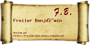 Freiler Benjámin névjegykártya